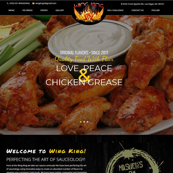 Wing King LV Website Design